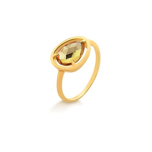 Anel Sunset Gota P em Ouro 18k com Citrino