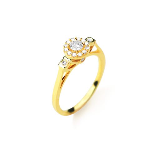 Anel Solitário Victoria Middle de Ouro Amarelo 18k com Diamante de 20 Pontos
