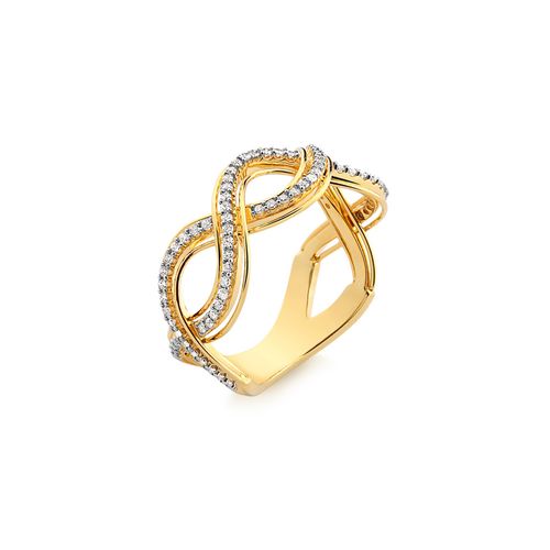 Anel Ritmo de Ouro Amarelo 18k com Diamantes