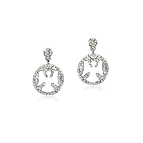 Brincos Protetores Anjo de Ouro 18k com Pavê de  Diamantes