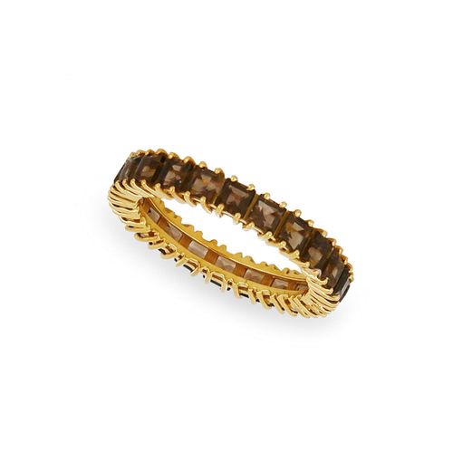 Anel Nuts de Ouro 18k com Quartzos Fumê