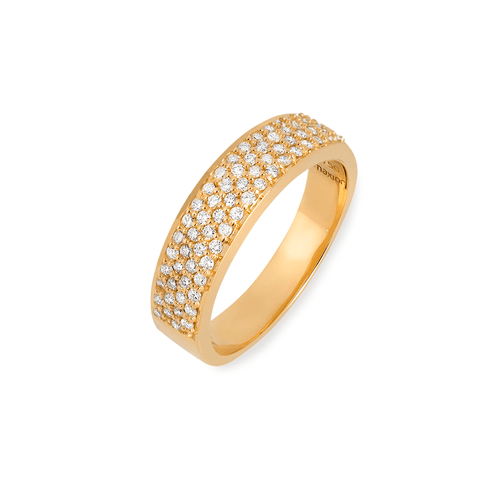 Anel Wish de Ouro 18k com Pavê de Diamantes