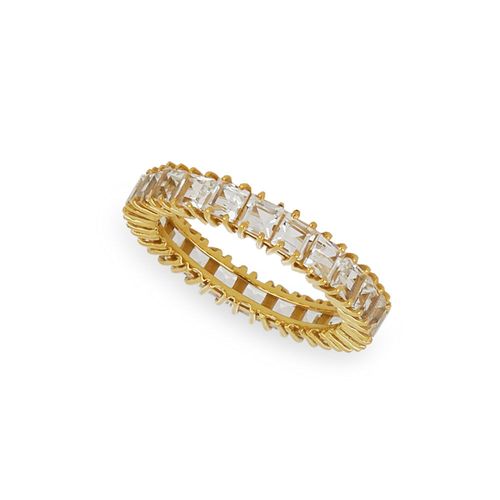Anel Nuts de Ouro Amarelo 18k com Topázios Brancos