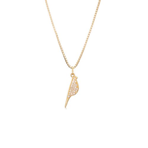 Pingente Filhotes Pássaro de Ouro Amarelo 18k com Diamantes