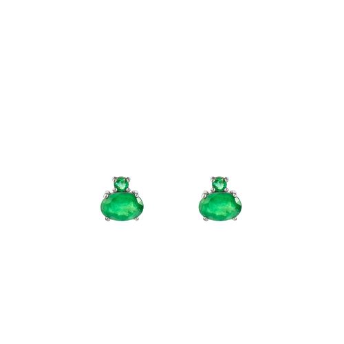 Brincos Vert de Ouro 18k com Esmeraldas Pequeno