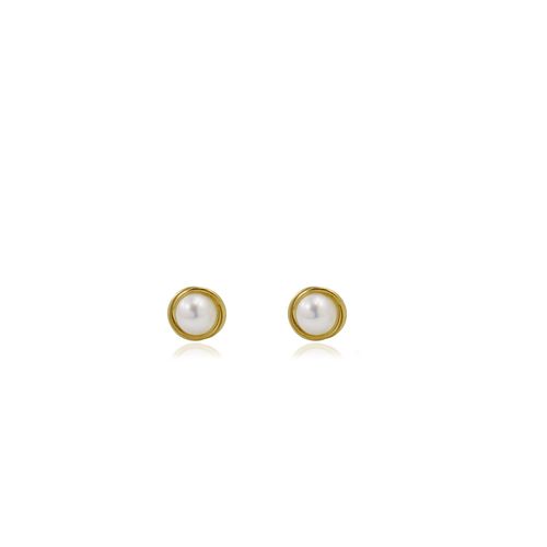 Brincos Classic de Ouro Amarelo 18k Torcido com Pérola