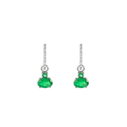 Brincos Vert de Ouro 18k com Esmeraldas e Diamantes