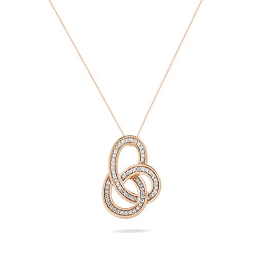Pingente Elos em Ouro Rosé 18k com Diamantes