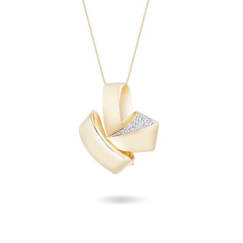 Pingente Laços em Ouro 18k com Diamantes