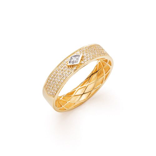 Anel Pavê Inove em Ouro 18k com Diamantes