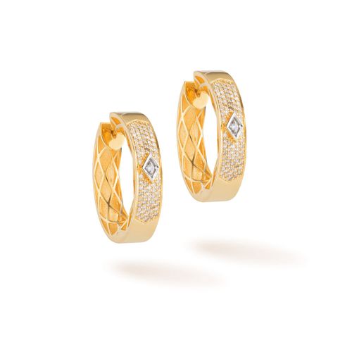 Brincos Argola Pavê Inove em Ouro 18k com Diamantes