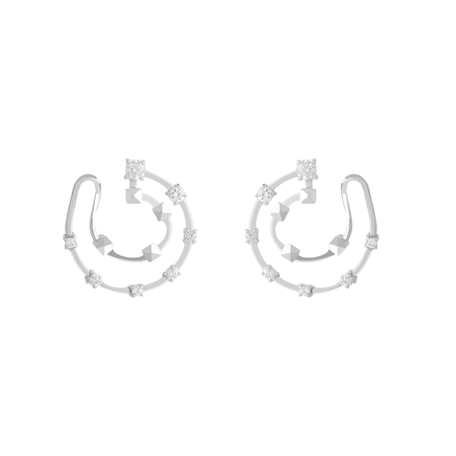 Brincos Lights de Ouro Branco 18k com Diamantes