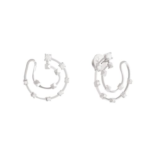 Brincos Lights de Ouro Branco 18k com Diamantes