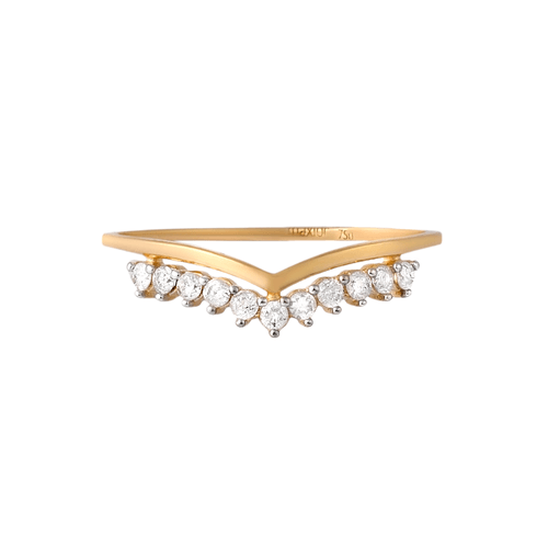 Anel Lovely Curvas de Ouro 18k com Diamantes