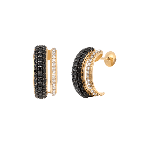 Brincos Night and Day P de Ouro 18k com Espinélios de Diamantes