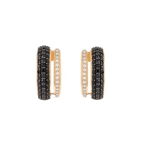 Brincos Night and Day P de Ouro 18k com Espinélios de Diamantes