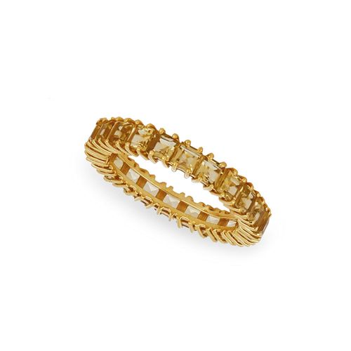 Anel Nuts de Ouro 18k com Quartzos Champagne