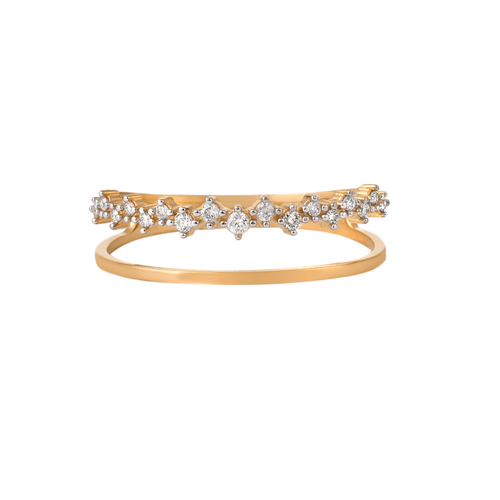 Anel Lovely Duplo de Ouro 18k com Diamantes