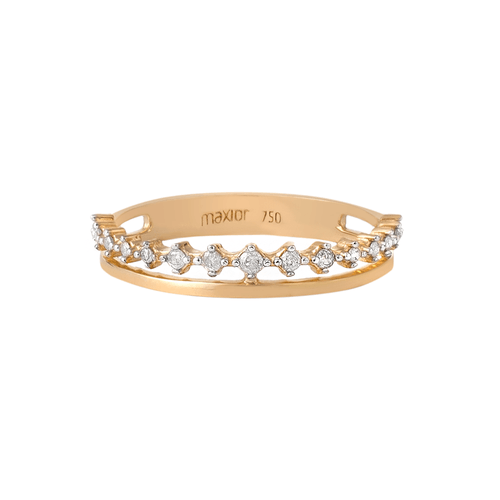 Anel Lovely de Ouro 18k com Diamantes