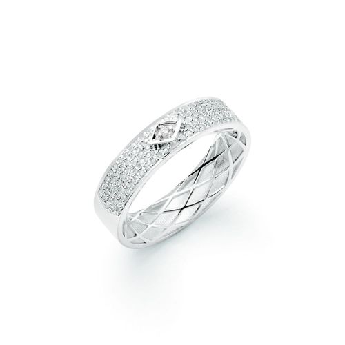 Anel Pavê Inove em Ouro Branco 18k com Diamantes