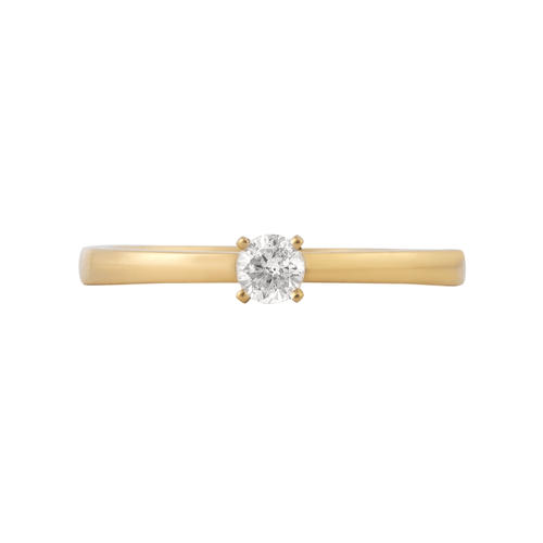 Anel Solitário de Ouro 18k com Diamante de 20 Pontos