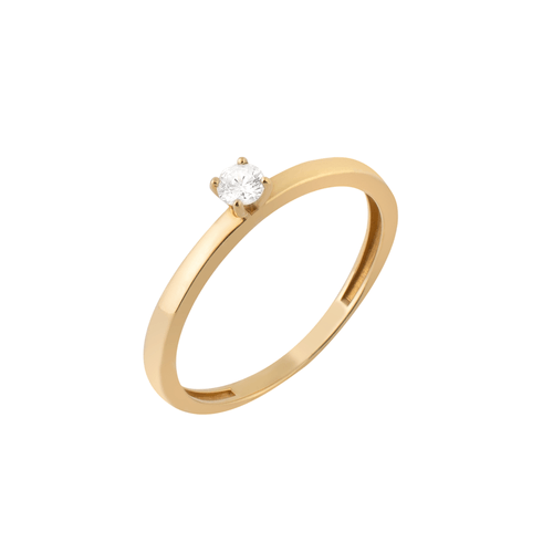 Anel Solitário de Ouro 18k com Diamante de 20 Pontos