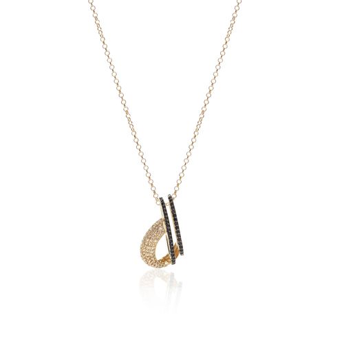 Colar Connections de Ouro 18k com Pavê de Diamantes Chocolates e Espinélios