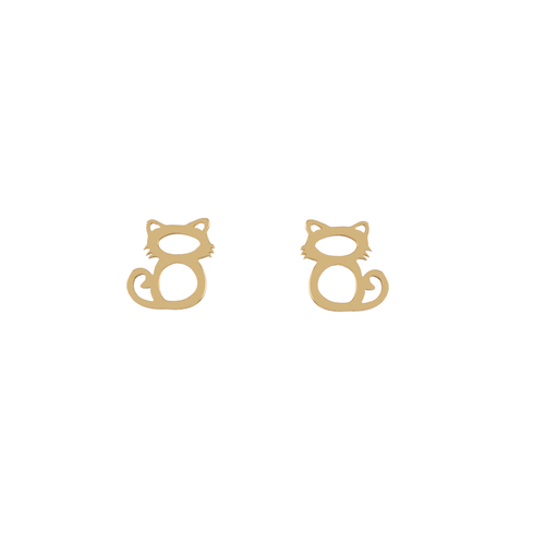 Brincos Gato de Ouro 18k
