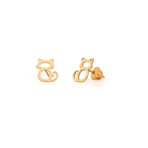 Brincos Gato de Ouro 18k