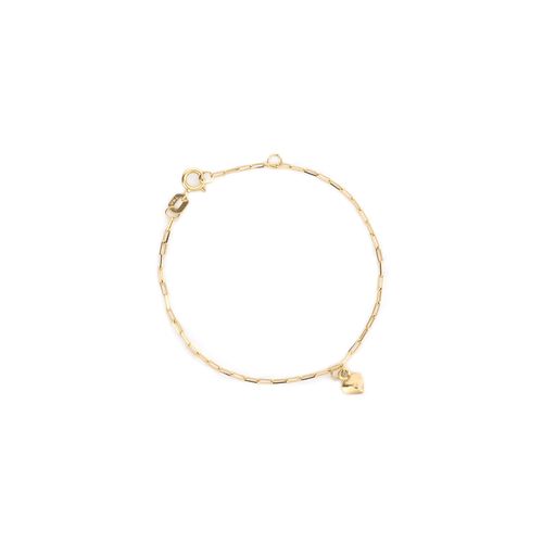 Pulseira Infantil de Ouro Amarelo 18k com Coração