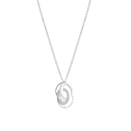 Colar Sparkle de Ouro Branco 18k com Diamantes