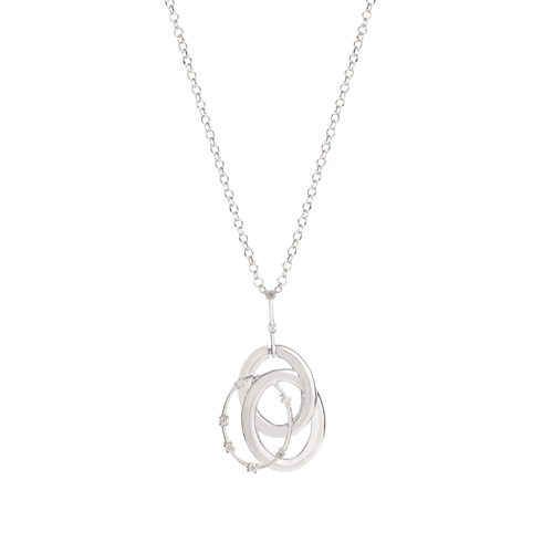 Colar Sparkle G de Ouro Branco 18k com Diamantes