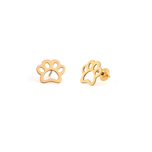 Brincos Pata de Cachorro de Ouro 18k