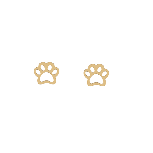 Brincos Pata de Cachorro de Ouro 18k