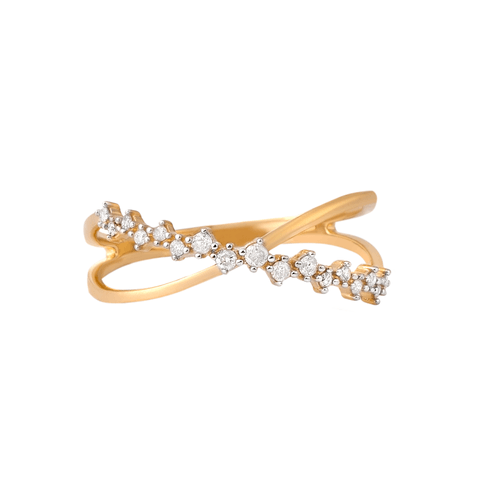 Anel Lovely Laços de Ouro 18k com Diamantes