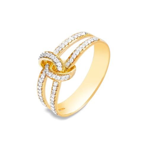 Anel Encontros M de Ouro Amarelo 18k com Diamantes