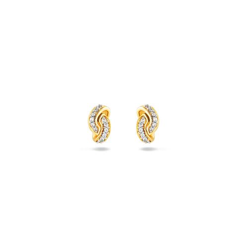 Brincos Encontros P Fixo de Ouro Amarelo 18k com Diamantes