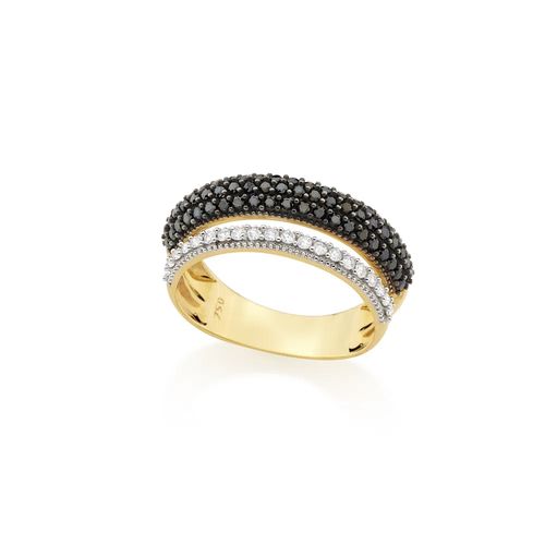 Anel Night and Day de Ouro 18k com Espinélios e Diamantes