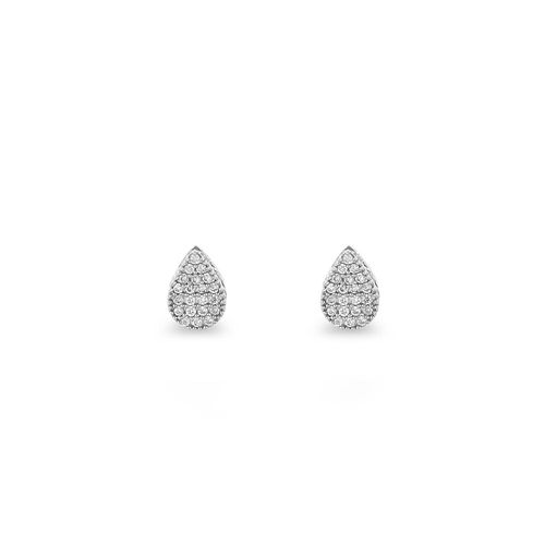 Brincos Dream Gota de Ouro Branco 18k com Diamantes