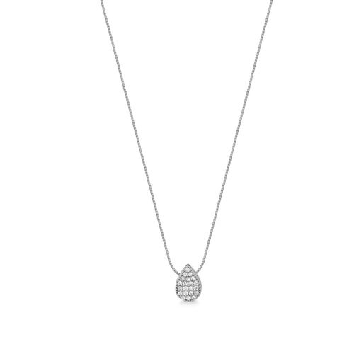 Colar Dream Gota de Ouro Branco 18k com Diamantes