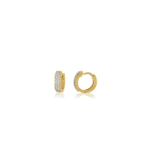 Brincos Argola Wish de Ouro 18k com Diamantes (10 mm )