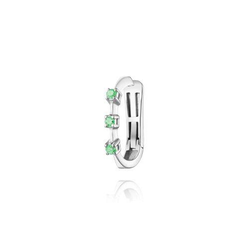 Piercing de Pressão Vitality de Ouro Branco 18k com Esmeraldas