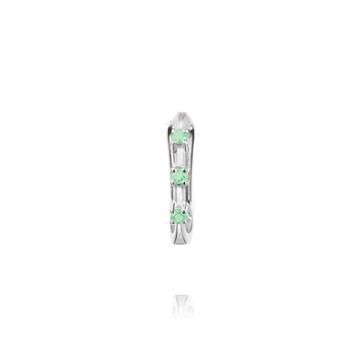 Piercing de Pressão Vitality de Ouro Branco 18k com Esmeraldas
