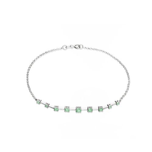Pulseira Vitality de Ouro Branco 18k com Esmeraldas