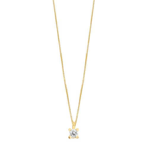 Colar Ponto de Luz de Ouro 18k com Diamante de 5 Pontos