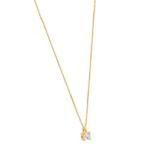 Colar Ponto de Luz de Ouro 18k com Diamante de 5 Pontos