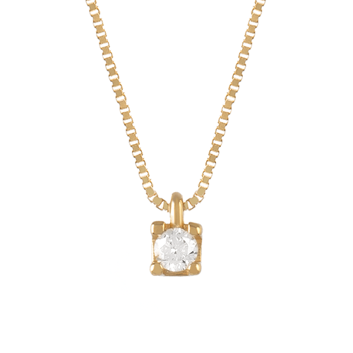 Colar Ponto de Luz de Ouro 18k com Diamante de 7 Pontos