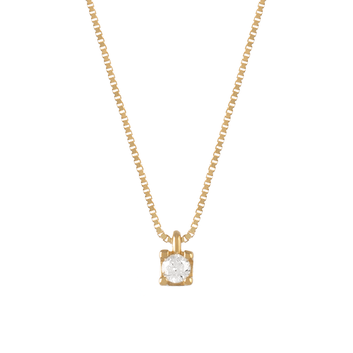 Colar Ponto de Luz de Ouro 18k com Diamante de 7 Pontos