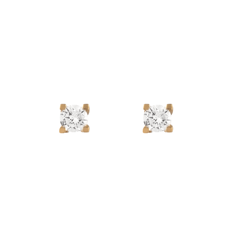 Brincos Ponto de Luz Ouro 18k com Diamante de 5 Pontos