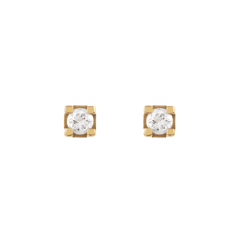 Brincos Ponto de Luz Ouro 18k com Diamante de 7 pontos